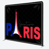 Aperturee - Aperturee French Flag Eiffel Tower Paris Pillow Cover Backdrop